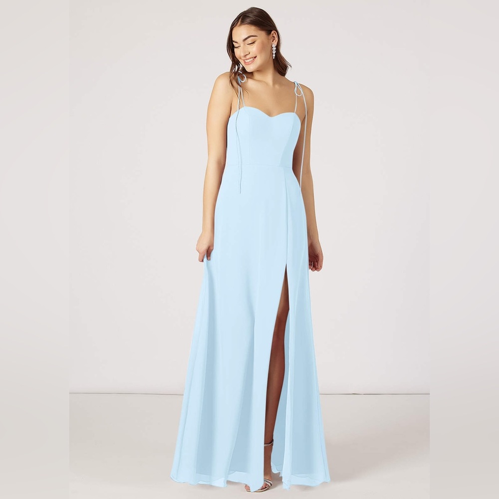 Azazie sky blue bridesmaid/prom style dress